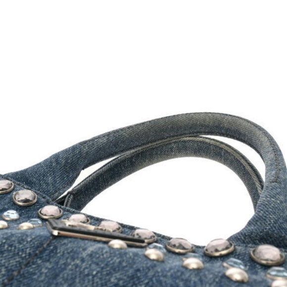PRADA Canapa Mini Tote Blue Denim Handbag - Picture 4 of 12